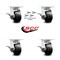 Service Caster 4 Inch Kingpinless Rubber on Steel Wheel Caster Set Brake and Swivel Lock SCC SCC-KP30S420-RSR-SLB-BSL-4 - alternate 2